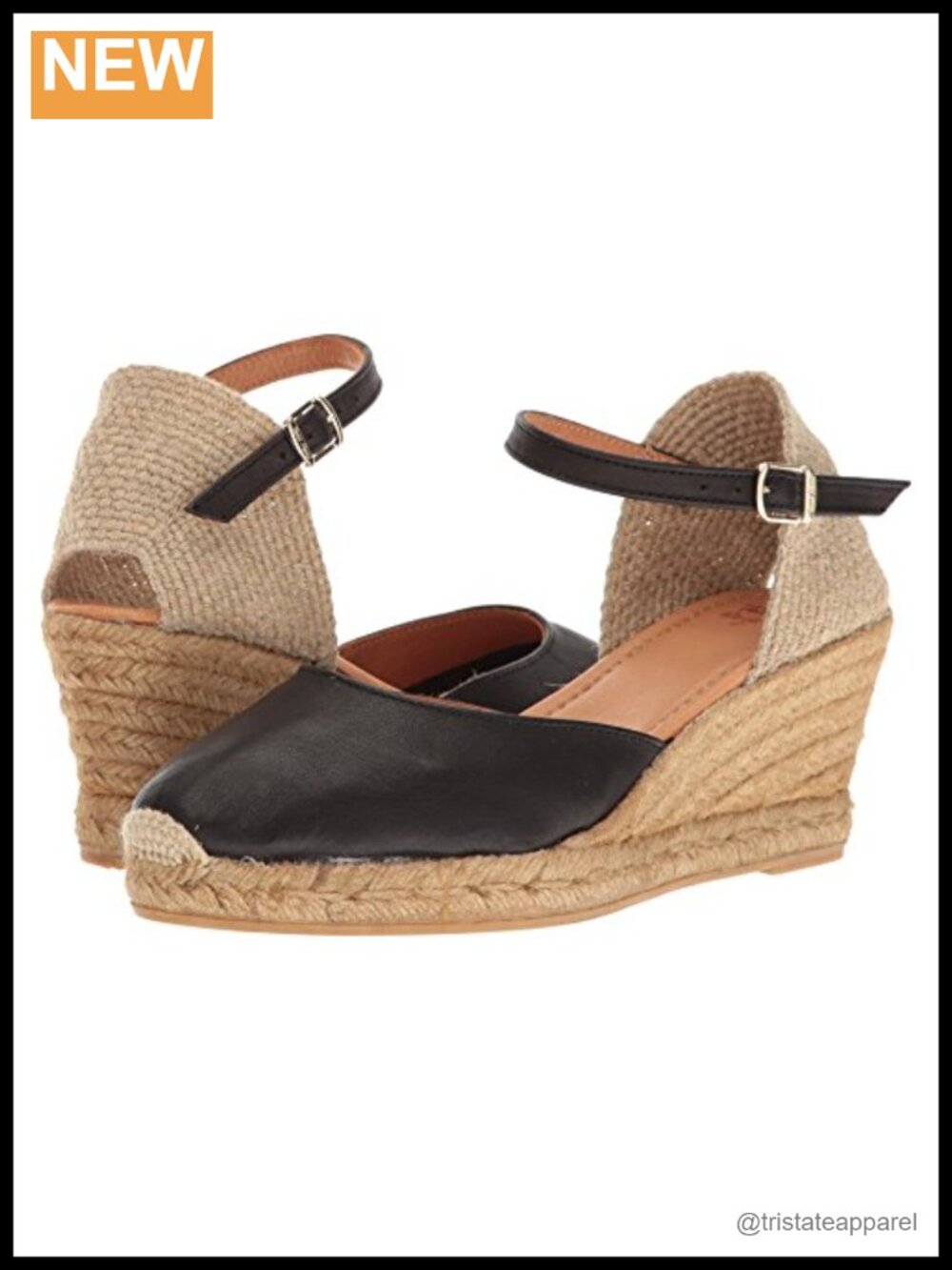 Nappa Leather Wedge Sandal Ankle Strap Buckle Open Toe Cushioned Insole